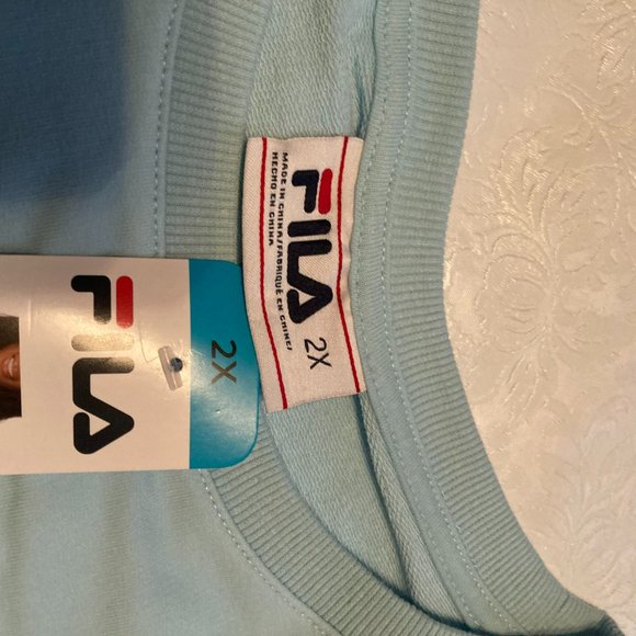 Fila Long Sleeve Crew Neck Sweatshirt with Pockets Blue 2X NWT - Picture 9 of 10